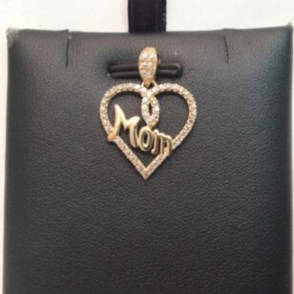 10k Real Yellow Gold Heart Cz Mom Mother Charm Pendant 150gr 229$